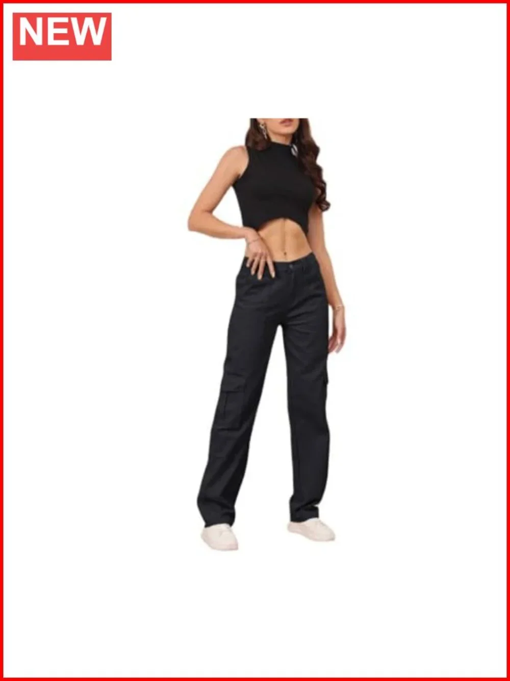 High Waisted Cargo Pants with 6 Pockets Y2K Streetwear